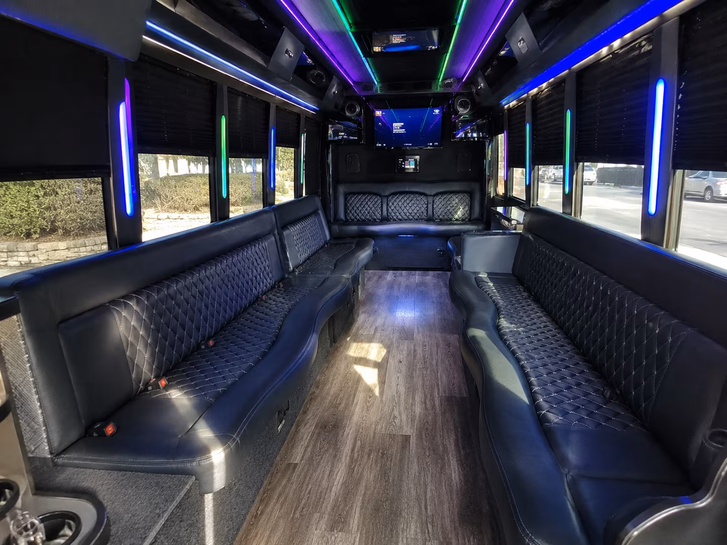 midwest city 15 passenger party bus interior