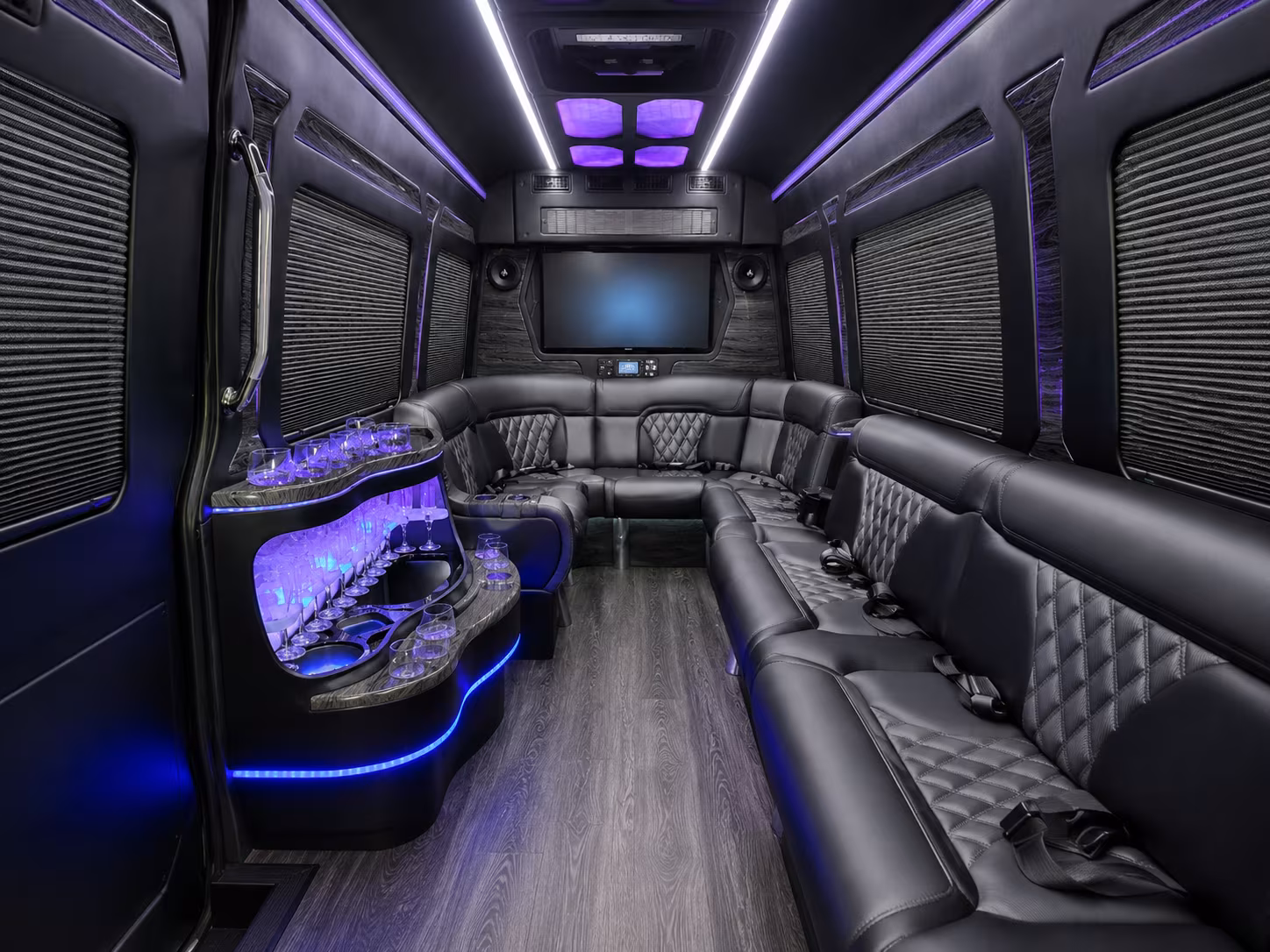 midwest city 30 passenger party bus interior