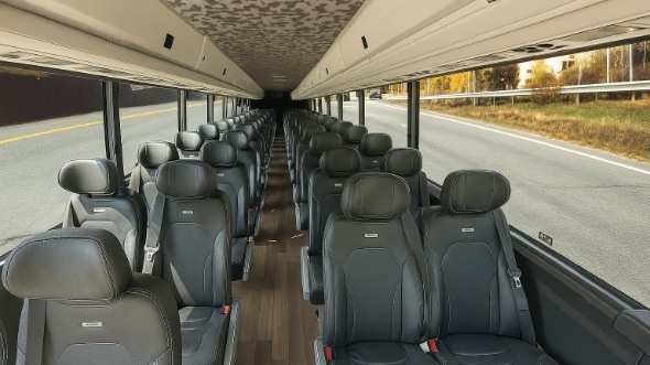 Interior of Charter Bus Company Tulsa's 20 Passenger Mini bus in Tulsa