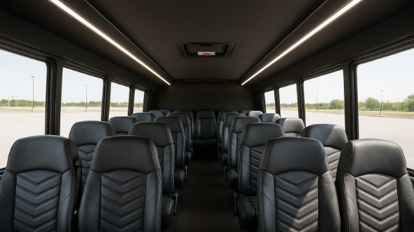 Interior of Charter Bus Company Wichita's 25 Passenger Mini bus in Wichita