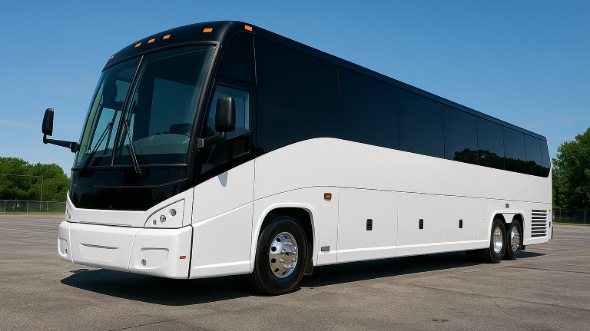 Exterior of Charter Bus Company Midwest City's 50 Passenger Charter Bus in Midwest City