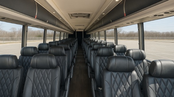 midwest city 54 passenger charter bus inside